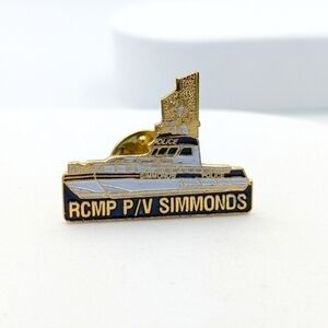 RCMP P/V Simmonds police enamel boat ship lapel pin